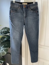 Democracy Ab Technology Jeans Medium Wash Blue Denim Zip Button 5-Pocket Stretch