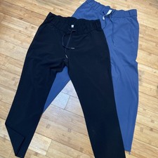 Two Pairs Of Lululemon Stretch Slacks Worn Once Black And Gray Size 8