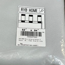 RYB HOME Outdoor Patio Curtains 2 Panels, Waterproof Blackout, 52x84