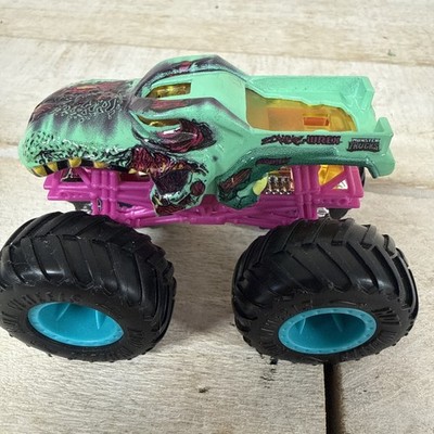 Hot Wheels Monster Jam Zombie Wrex Diecast Monster Truck Green Pink 1:64 NO TAIL