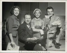 1954 Press Photo Cast of Radio Program "Galen Drake Show" Pose in Studio