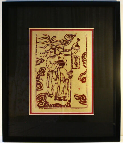 Asian Art Shamanic Print from Antique Wood Block Early 1900s Kinh People Vietnam - Afbeelding 1 van 4