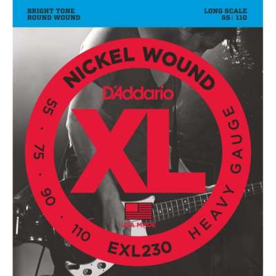 D'Addario EXL230 nickelumwundene Bassgitarrensaiten, schwer, 55-110, lange Skala