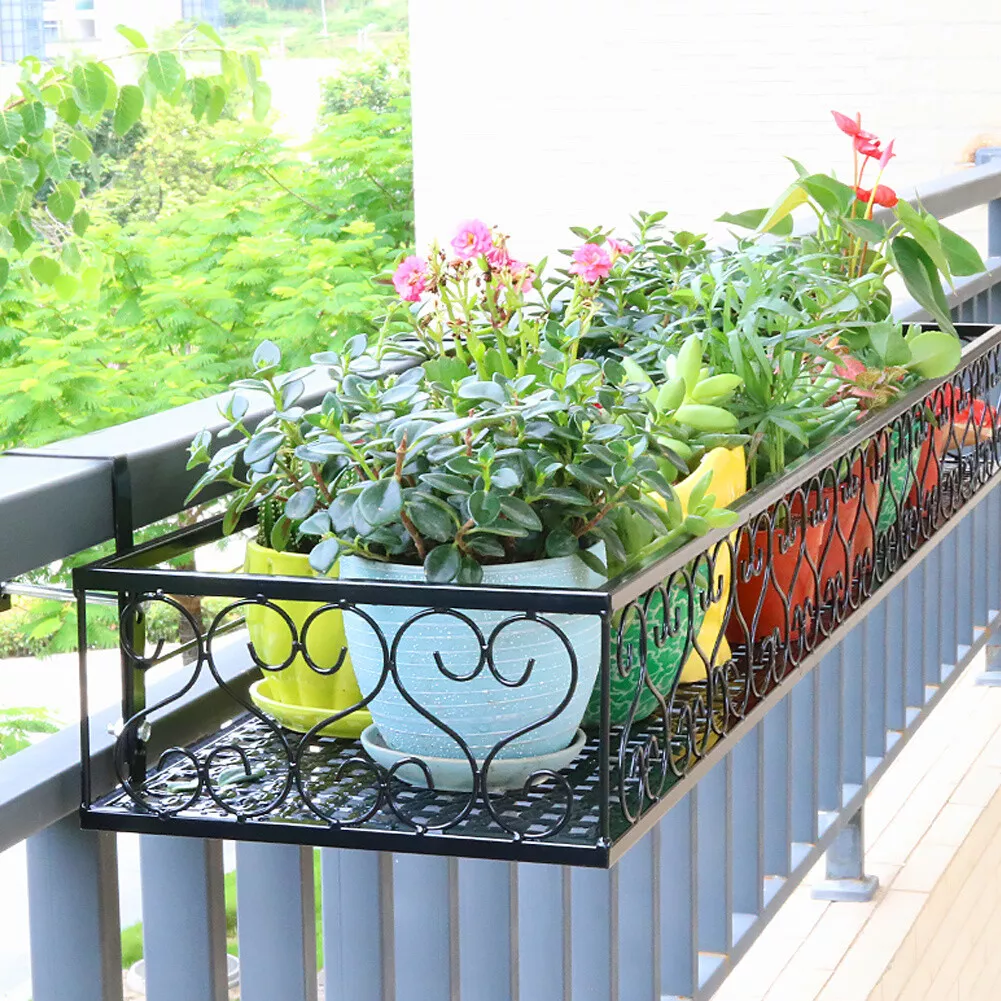 30 80cm Long Metal Hook Flower Pot Hanging Balcony Plant Holder Fence Garden Pot