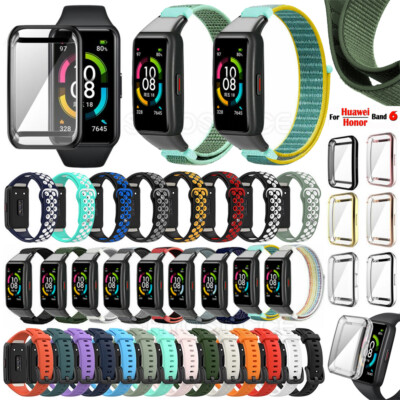 Für Huawei Band 6 Honor Band 6 Ersatz Silikon Nylon Armband Gehäuse Schutzhülle