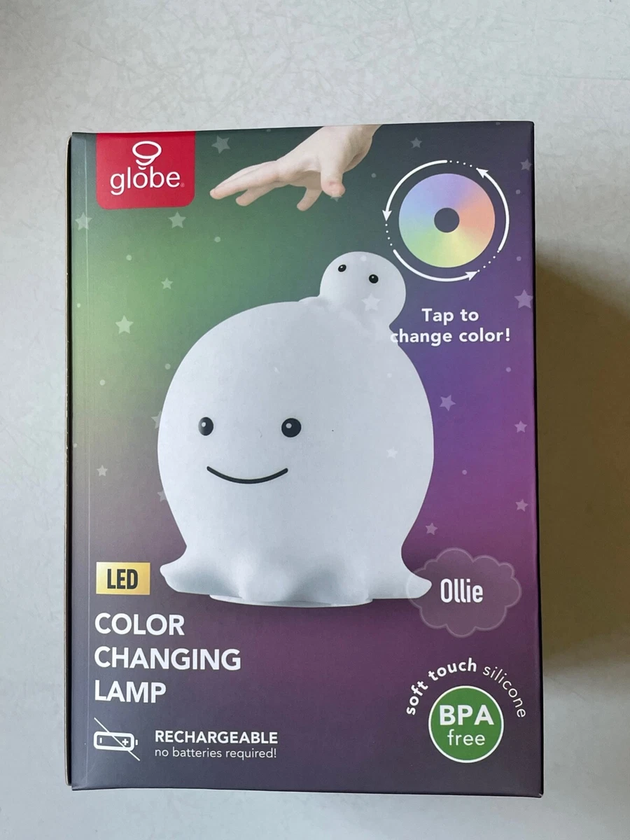 Globe Electric Color Changing LED Rechargeable Silicone Night Light Lamp Whale