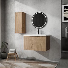 24" 30" 36" Wall Mounted Bathroom Vanity w/Sink, Storage Floating Side Cabinet