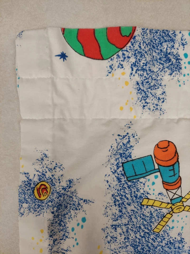 Outer Space Curtains by Coming Home Made USA 63"x40" Rockets Planets Spaceships  - Image 2 of 4