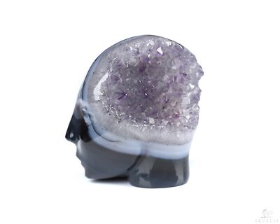 1.7'' Agate Amethyst Geode Star Being Female Alien Crystal Skull , Sculpture