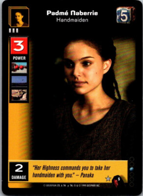 Star Wars Young Jedi CCG Menace of Darth Maul Padme Naberrie, Handmaiden # 5