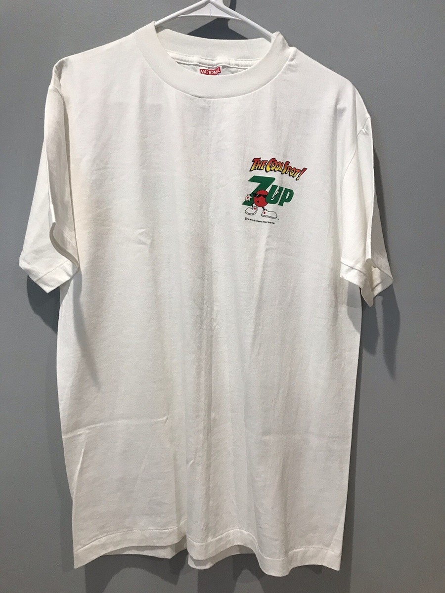 VINTAGE 7 Up Shirt Mens Large White The Cool Spot Soda