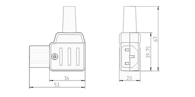 Conecto Cavo Di Alimentazione, Spina Di Protezione Da 90&deg; A