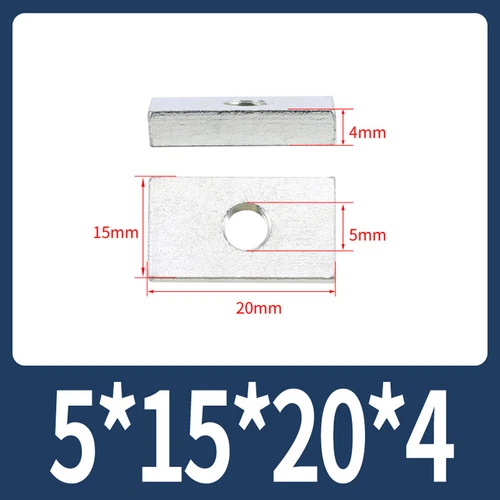 Rechteckige Vierkantmuttern Gleitblöcke für Alu Zubehör, mechanische Ausrüstung - Picture 32 of 73