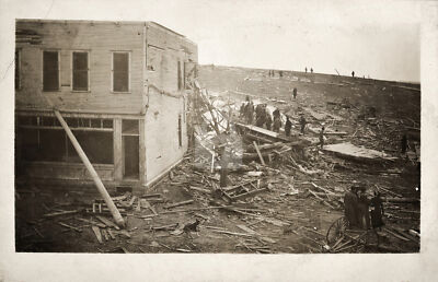 Ralston Post Office tornado (Omaha Nebraska suburb) RPPC  Postcard COPY