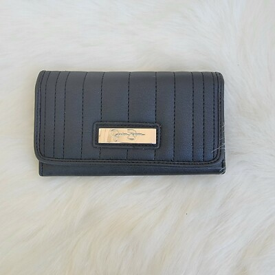 #ad Jessica Simpson Faux Leather Snap Wallet Cheetah Inside $12.79