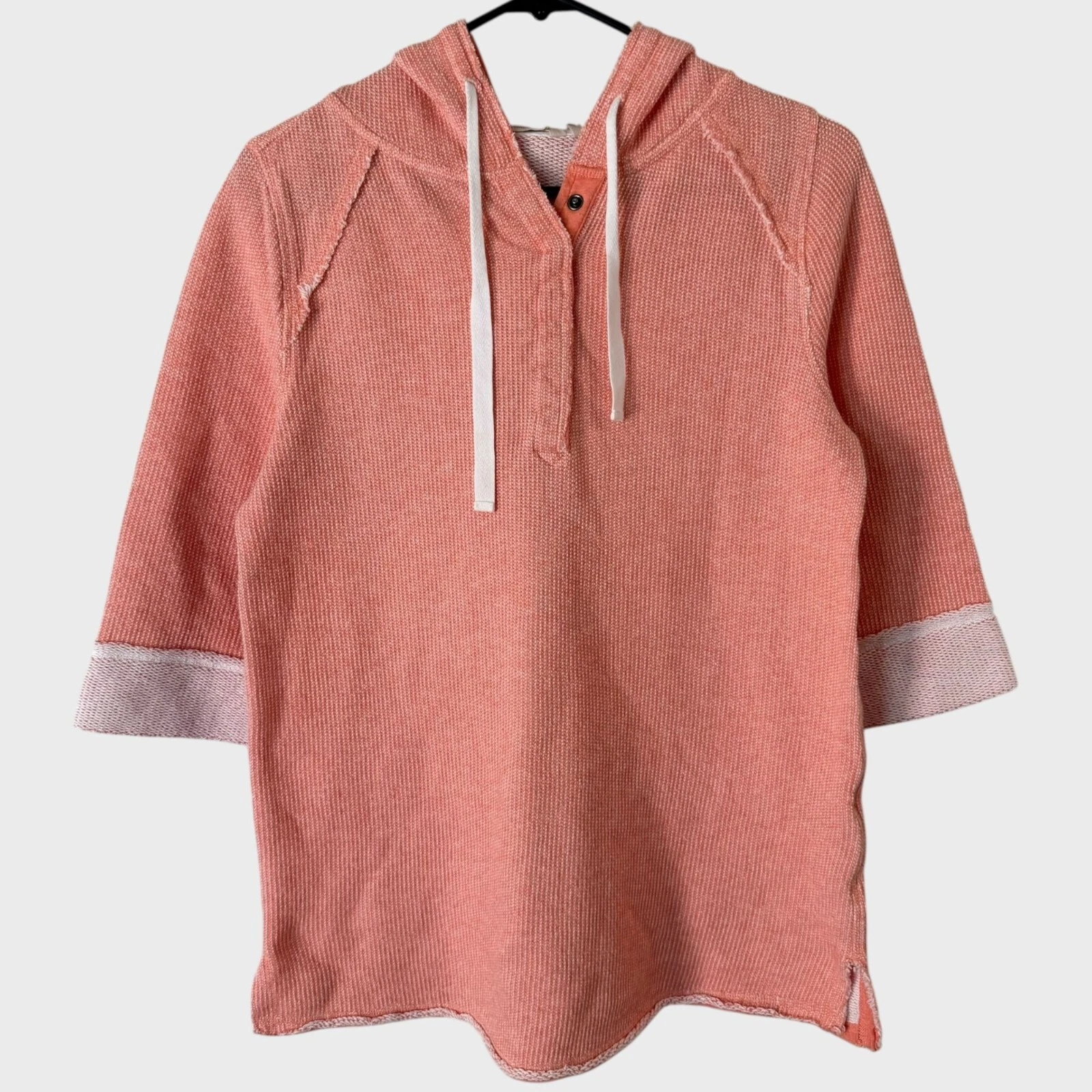 Soft Surroundings Just Beachy French Terry Hoodie Women's Size Small Coral Pink