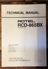 Rotel RCD-865BX CD Player Service Manual Original