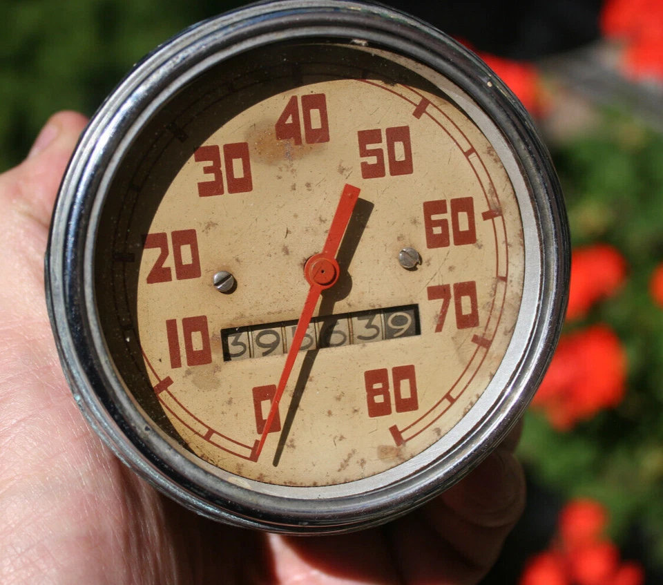 Autobús GM GMC AC camión autocar beige crema vintage 80 MPH velocímetro #2 años 40 50 Foto 4 de 4