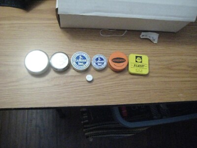 7 Vintage Watch Repair Parts Tins EMPTY Casker,Silbert,LaRose,Jewelmont,Benrus