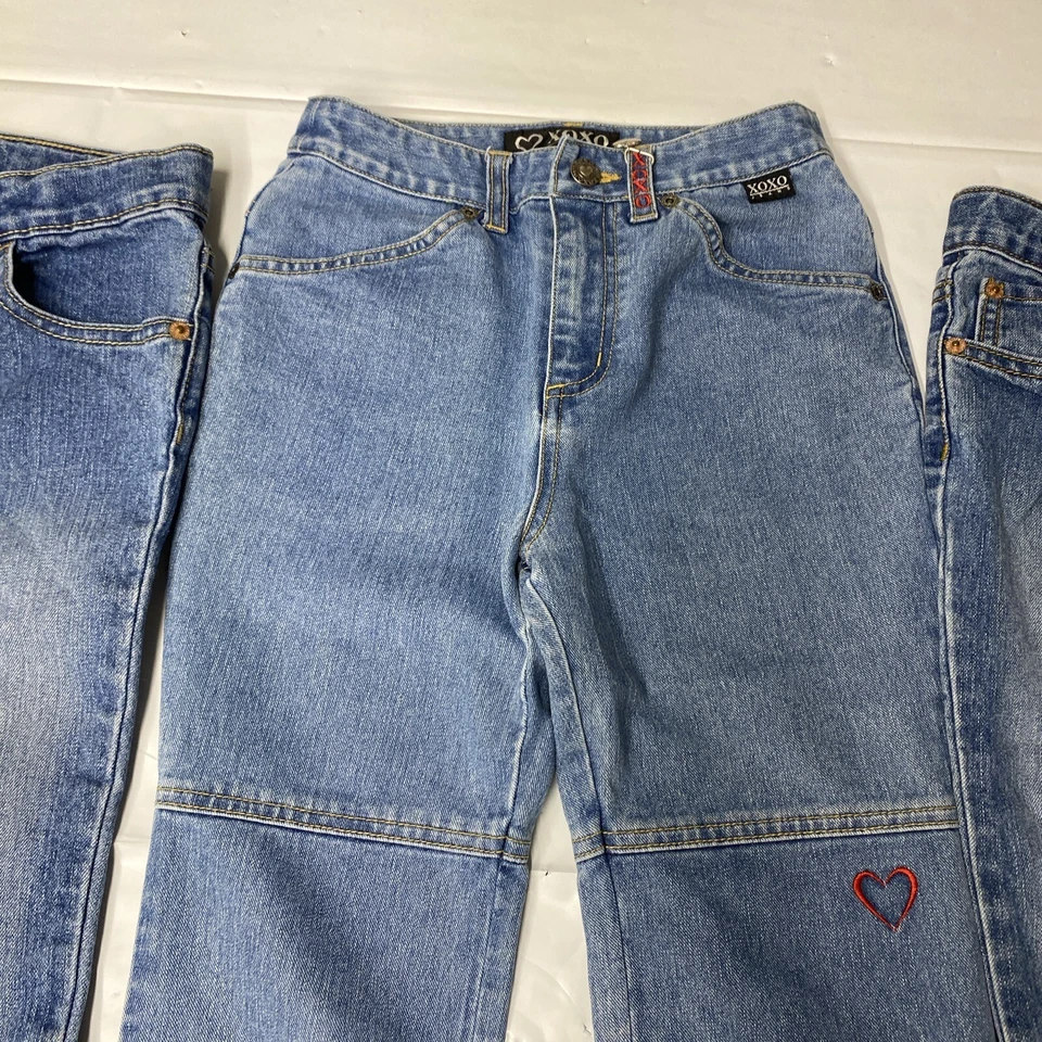 Xoxo Girls Size 10 Denim Jeans Pants Lace Pockets - Image 3 of 4