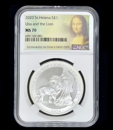 2020 Great Britain 1oz NGC MS70 ST.Helena Una and The Lion Silver coin