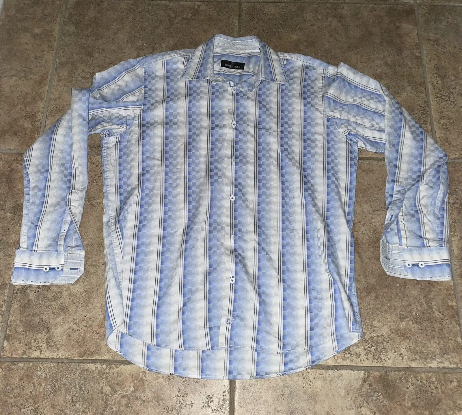 Bugatchi ucmo button down shirt striped long slee… - image 1
