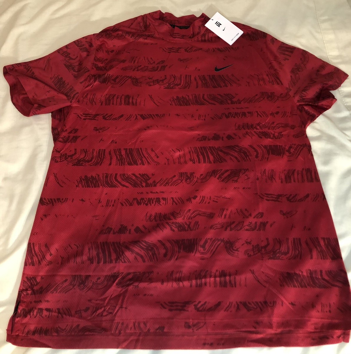 Nike Dri-FIT ADV Tiger Woods Mock Neck Golf Shirt Red DJ6842