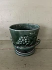 Vintage Hull Green Pedestal Planter Grape 3D Design Made in USA