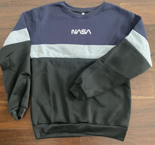 NASA graphic Men's Women's Sweatshirt cotton warm color block - size M-