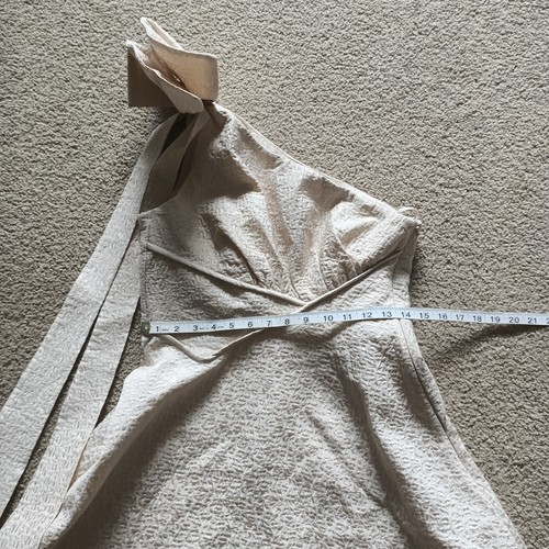 Rachel Gilbert Malea Dress Size 1 AU 8 US 4 Beige One Shoulder Formal Wedding - Picture 9 of 11
