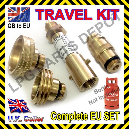 LPG GPL adapter SET GB to EU gas propane bottle FRANCE GERMANY SPAIN