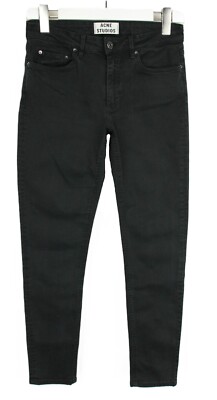 Acne Studios Skin 5 Black Jeans Damen W29 L27 Fade Effekt Reißverschluss Skinny