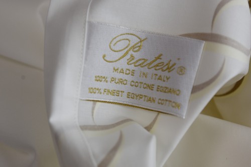 NEW PRATESI Euro Square Pillow Sham CHAIN White CREAM Pale Yellow Exquisite - Picture 5 of 5