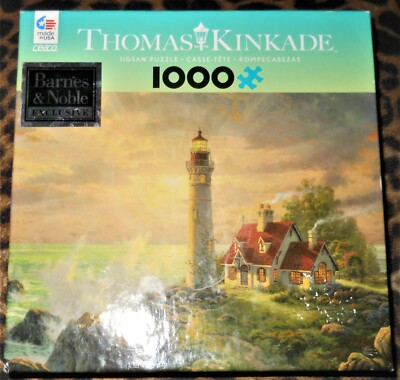 Thomas Kinkade Jigsaw Puzzle The Guiding Light 1000 pcs Lighthouse ...