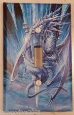 'New!' LARGER SIZE! Blue Ice Dragon - Light Switch Cover