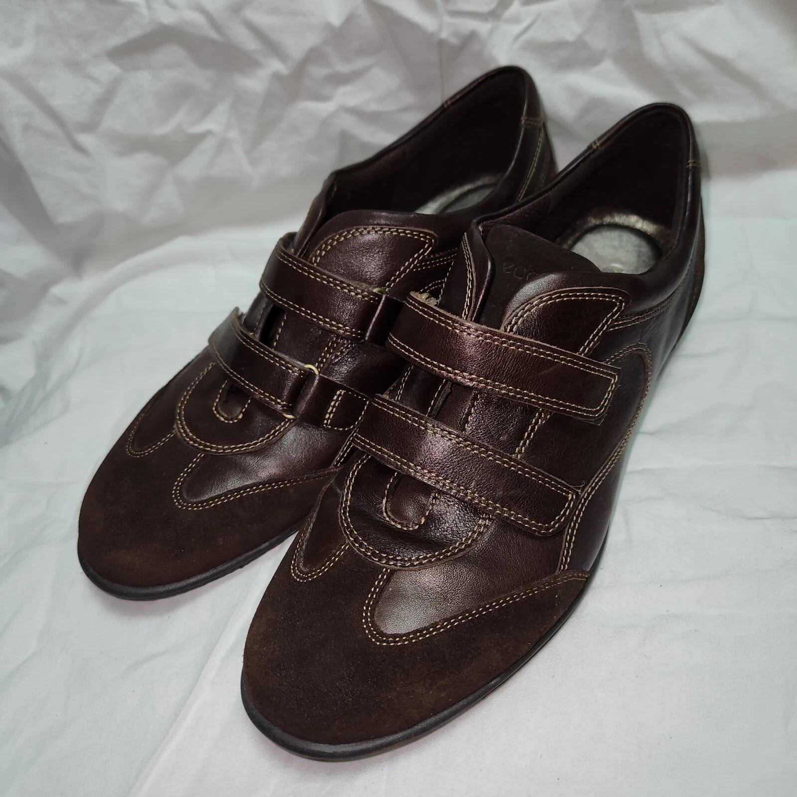 ECCO marrone pelle cinturini regolabili scarpe casual Donna 10 10 5 (eur 42)