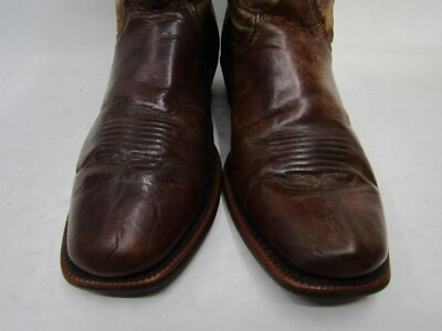Justin Bent Rail Mens Size 9 EE Brown Leather Cowboy Western  display picture 3