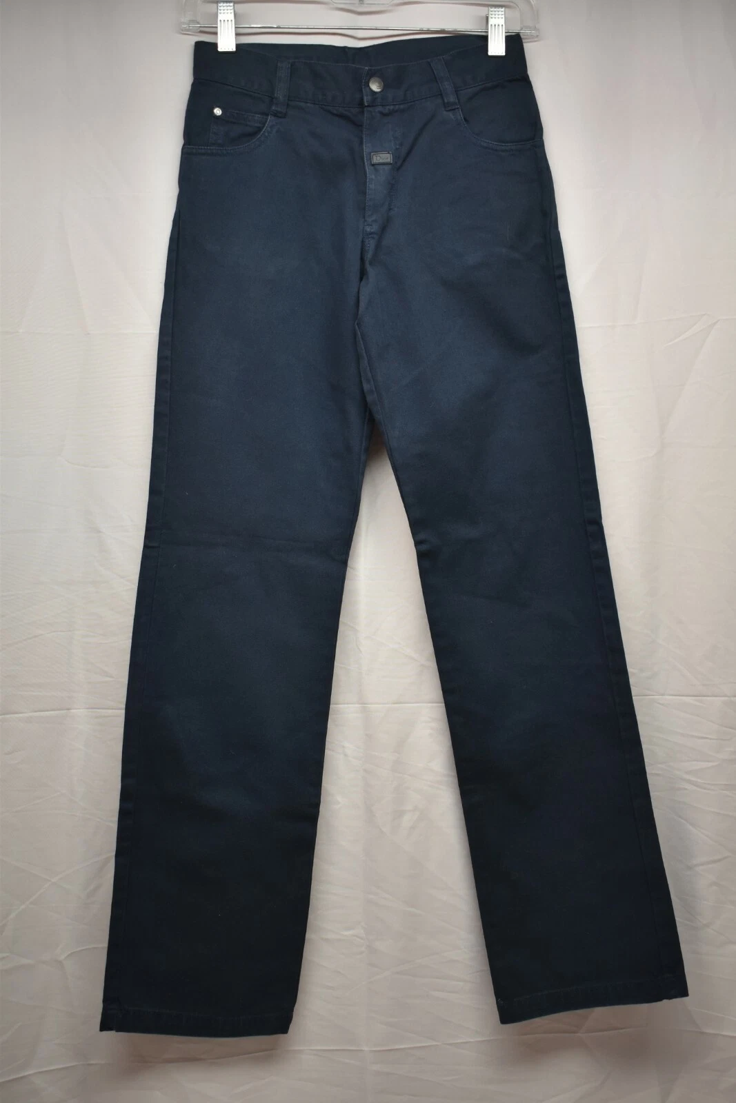 NEUF AVEC ÉTIQUETTES LOGO LETTRAGE EN COTON BLEU MARINE CHRÉTIEN JEANS TAILLE 12A 