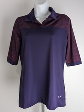 Nike Golf Shirt Womens Medium Tour Performance Dri-Fit Purple Polo Breathable