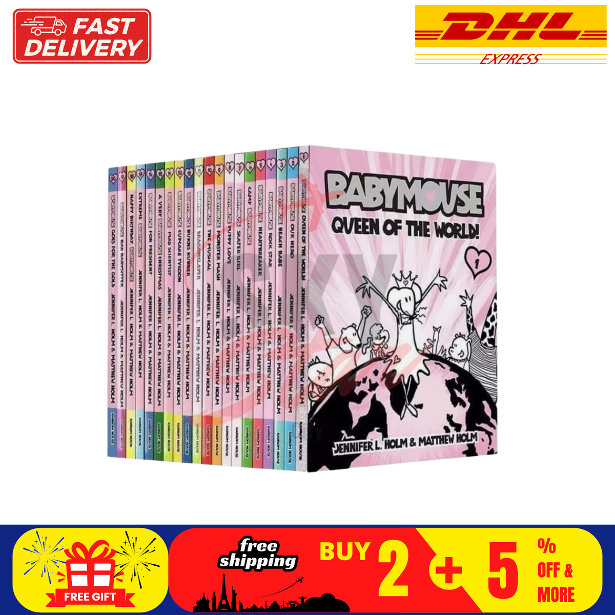 英語絵本　Babymouse シリーズ 20冊 Babymouse Series Collection Complete Set 20 Books by Jennifer Holm