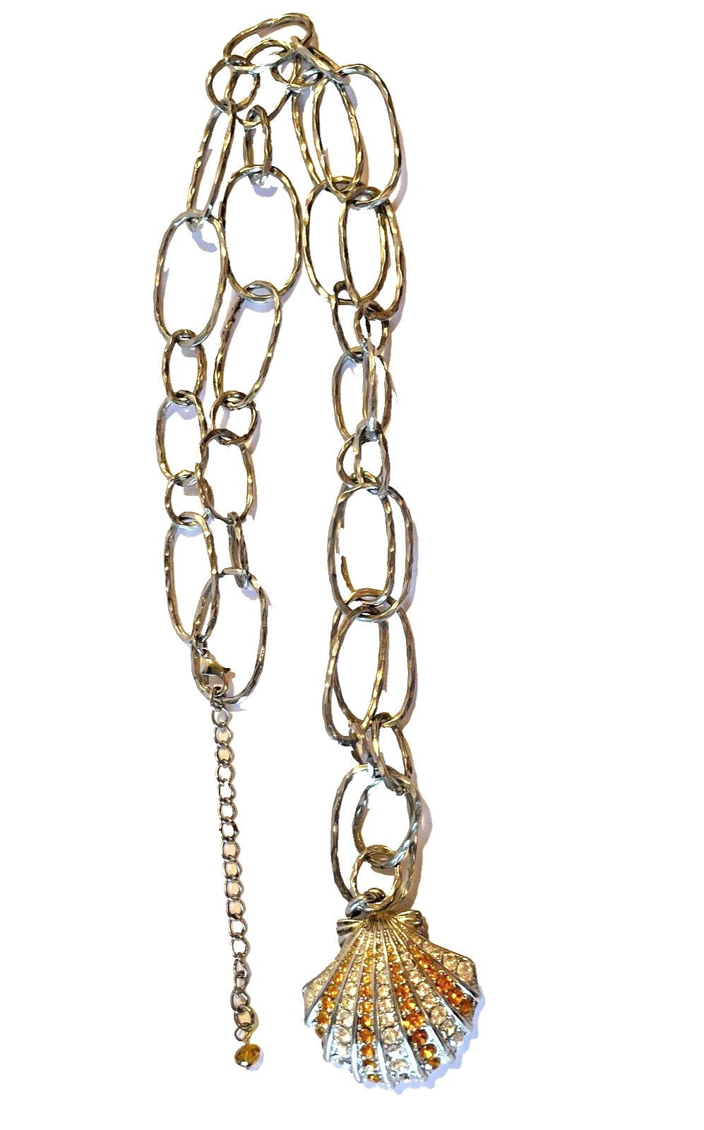 Swarovski Seashell Pendant Necklace with Round Crystal Beads 17-21 Inch-image