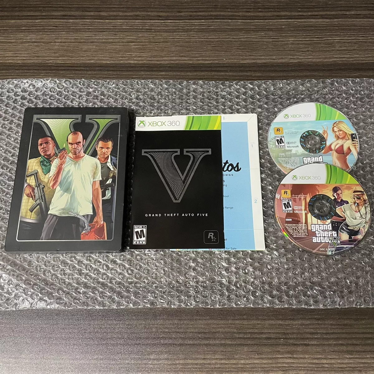 Grand Theft Auto GTA 5 V Five Microsoft Xbox 360 Steelbook Game