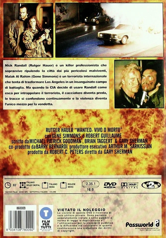 Wanted - Dead Or Alive (DVD) Rutger Hauer Robert Guillaume Sam Elliott - Image 2 of 2