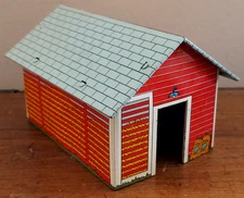 Vintage Ohio Art Rolling Acres Farm Metal Tin Litho Farm Out Building Hay Barn