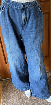 FAB Long Tall Sally 20 Wide Leg 100% cotton Denim Jeans classic 4 pocket 34'' ins