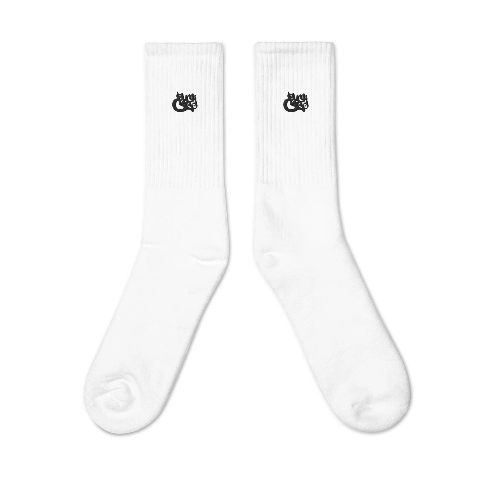 BlackCargo Sustainable Streetwear Cushioned Sole Embroidered Socks White S M XL