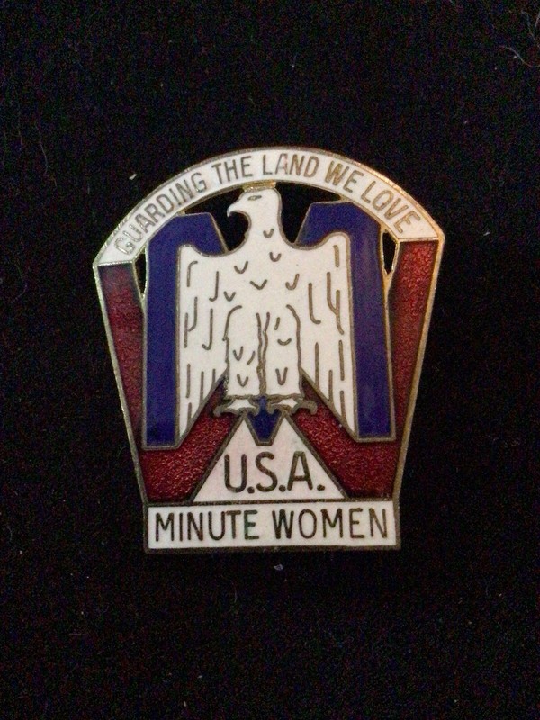 WWII USA Minute Women Enamel Pin Badge  Guarding The Land We Love