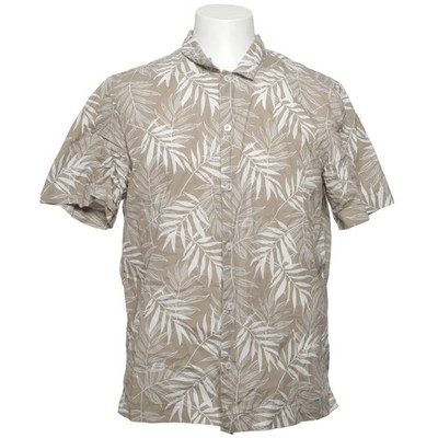 Livergy, Kurzarmhemd, Größe: 42, Beige/Weiß, Baumwolle, Print, Herren #UAU