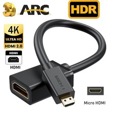 Micro HDMI Male to HDMI Female Video Adapter Short Cable 20CM 4K60Hz for Camera