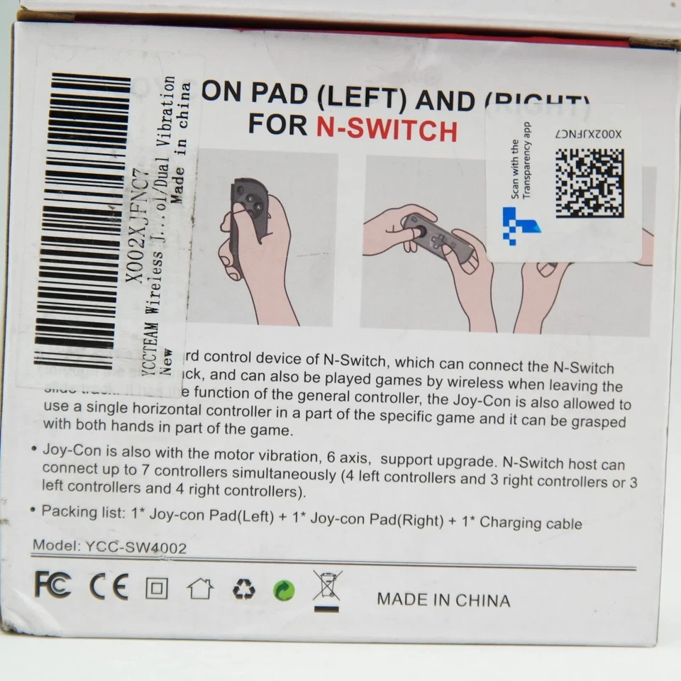 SET OF 2 YCCTEAM NINTENDO SWITCH JOY CONS GRAY LEFT AND RIGHT NEW SEALED BOXES - Image 4 of 4